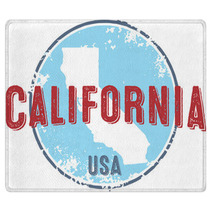 Vintage California Usa State Stamp Rugs 115096072