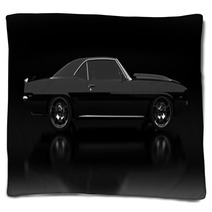 Vintage Car Black Blankets 60837674