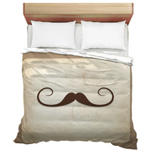 Vintage Card With Mustache, Fathers Day Bedding 52086348