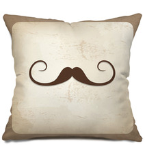 Vintage Card With Mustache, Fathers Day Pillows 52086348