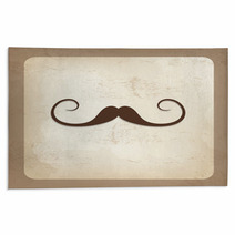 Vintage Card With Mustache, Fathers Day Rugs 52086348