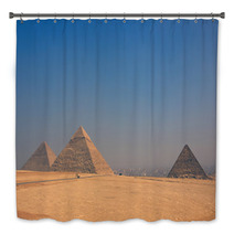 Vintage Color Images Of Giza Pyramids In Egypt three Pyramids Bath Decor 60777875
