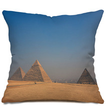 Vintage Color Images Of Giza Pyramids In Egypt three Pyramids Pillows 60777875