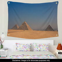 Vintage Color Images Of Giza Pyramids In Egypt three Pyramids Wall Art 60777875