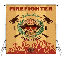 Vintage Firefighter Poster Backdrops 163153206