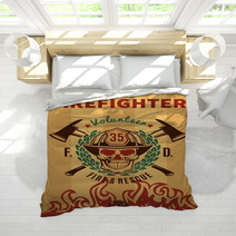 Vintage Firefighter Poster Bedding 163153206