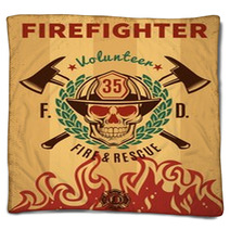 Vintage Firefighter Poster Blankets 163153206