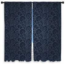 Vintage Floral Pattern On A Gray Background Window Curtains 48259836