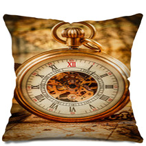 Vintage Golden Pocket Watch Pillows 68607216