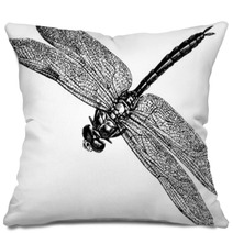 Vintage Graphic Insect Dragonfly Pillows 71702955