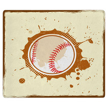 Vintage Grunge Baseball Rugs 51332524