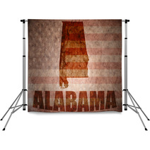 Vintage Grunge Red Alabama State Flag Backdrops 78022924