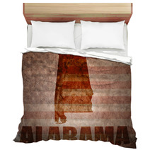 Vintage Grunge Red Alabama State Flag Bedding 78022924