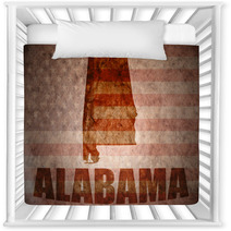Vintage Grunge Red Alabama State Flag Nursery Decor 78022924