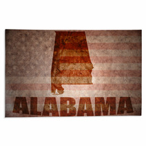 Vintage Grunge Red Alabama State Flag Rugs 78022924