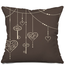 Vintage Hearts And Keys Garland Pillows 60485765