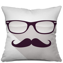 Vintage Hipster Face Geometric Pattern. Pillows 55225612