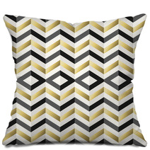 Vintage Hipster Rhombus Background In Gold Pillows 103204866