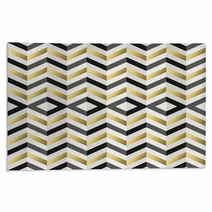 Vintage Hipster Rhombus Background In Gold Rugs 103204866