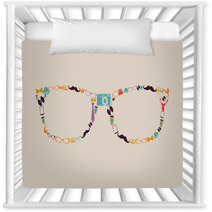 Vintage Hipsters Icons Glasses. Nursery Decor 55225559