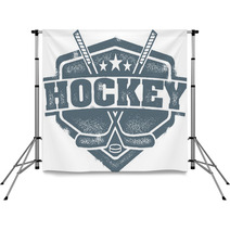 Vintage Hockey Crest Backdrops 43694662