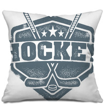 Vintage Hockey Crest Pillows 43694662