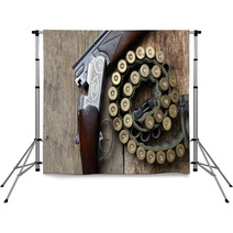 Vintage Hunting Gun With Shells Backdrops 58337582