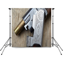 Vintage Hunting Gun With Shells Backdrops 58338178