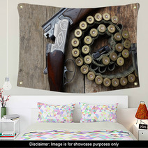 Vintage Hunting Gun With Shells Wall Art 58337582