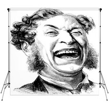 Vintage Illustration Laughing Man Backdrops 73113359