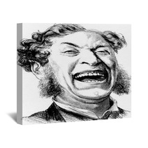Vintage Illustration Laughing Man Wall Art 73113359