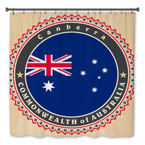Vintage Label Cards Of Australia Flag Bath Decor 65127922