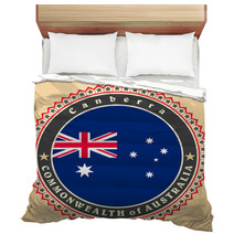 Vintage Label Cards Of Australia Flag Bedding 65127922
