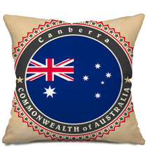 Vintage Label Cards Of Australia Flag Pillows 65127922