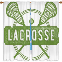 Vintage Lacrosse Sport Design Window Curtains 52549183