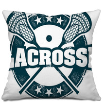 Vintage Lacrosse Stamp Pillows 43146732