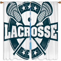 Vintage Lacrosse Stamp Window Curtains 43146732