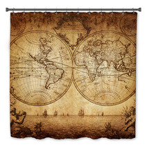 Vintage Map Of The World 1733 Bath Decor 45931855
