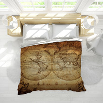 Vintage Map Of The World 1733 Bedding 45931855
