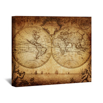 Vintage Map Of The World 1733 Wall Art 45931855