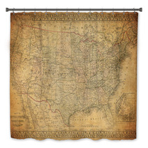 Vintage Map Of United States 1867 Bath Decor 66848677