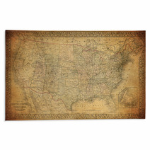 Vintage Map Of United States 1867 Rugs 66848677