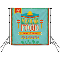 Vintage Mexican Food Poster Vector Illustration Backdrops 51563624