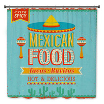 Vintage Mexican Food Poster Vector Illustration Bath Decor 51563624