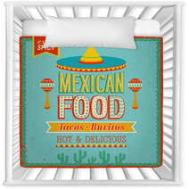 Vintage Mexican Food Poster Vector Illustration Nursery Decor 51563624