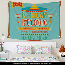 Vintage Mexican Food Poster Vector Illustration Wall Art 51563624