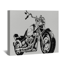 Vintage Motorcycle Vector Silhouette Wall Art 90800890