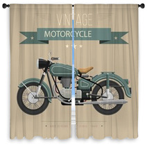Vintage Motorcycle Window Curtains 117724470