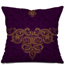 Vintage Ornate Pattern With Place For Text. Victorian Style. Pillows 61410988
