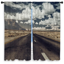 Vintage Photo. Road Through The Desert. Window Curtains 63205896